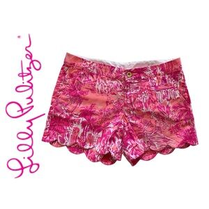 Lilly Pulitzer Hot Pink Scenic Print Buttercup Shorts